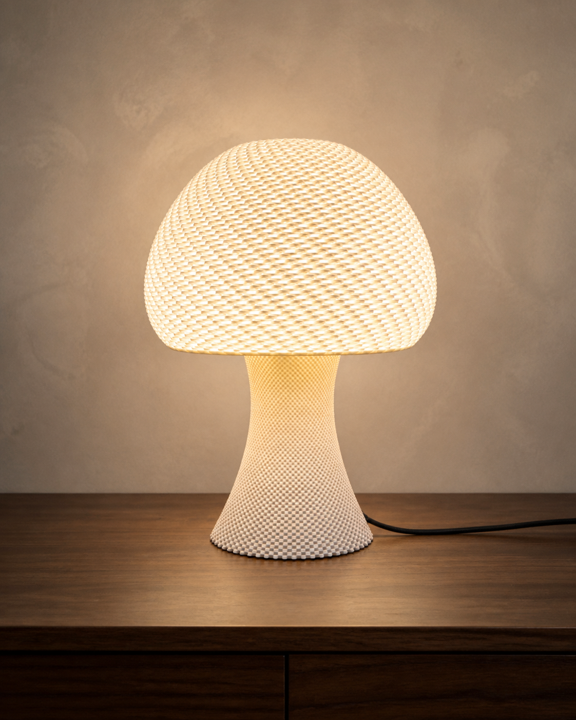 Luminária de mesa Bruma em acabamento natural