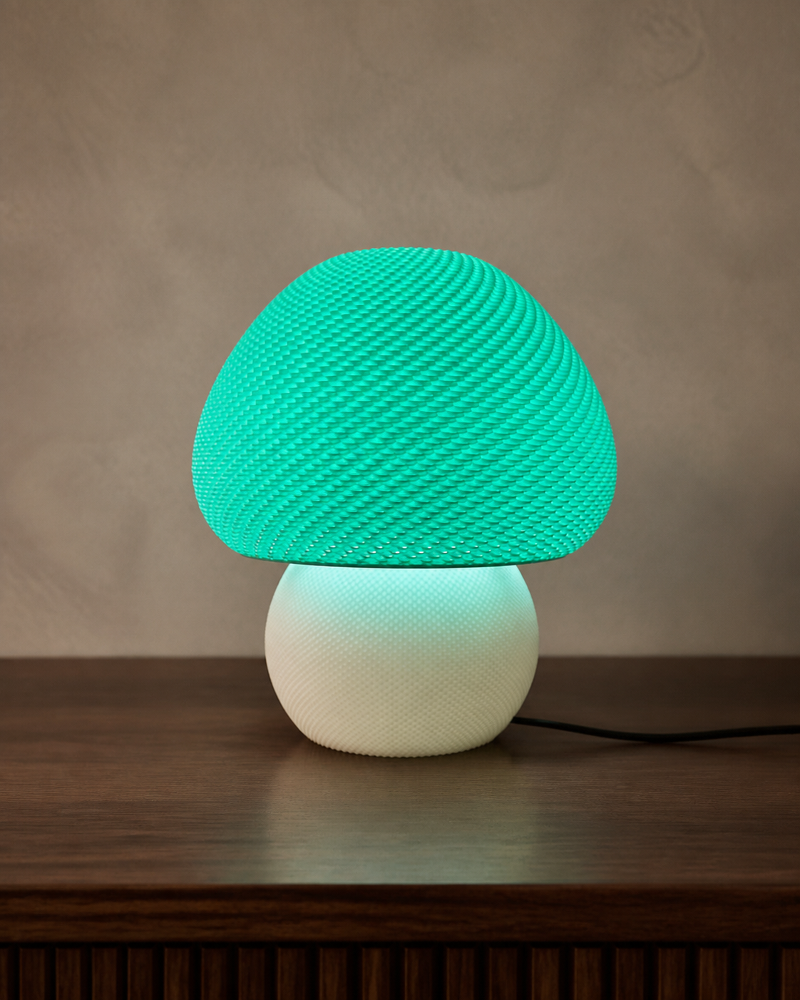 Luminária de mesa Bruma com luz verde